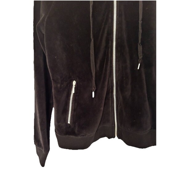 BCBG Y2K  women’s Black velvet Track Suit Front And Back Bling Size M/L Read - Picture 8 of 15